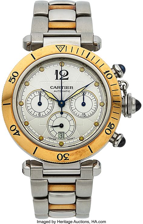 cartier pasha chrono gold automatic